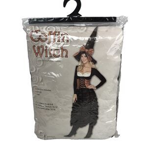 Living Fiction Studios Coffin Witch Black Halloween Costume Cosplay Dress Medium